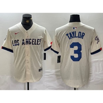 Men's Los Angeles Dodgers #3 Chris Taylor Cream Stitched Baseball Jersey Men's Los Angeles Dodgers #3 Chris Taylor Cream Stitched Baseball Jersey