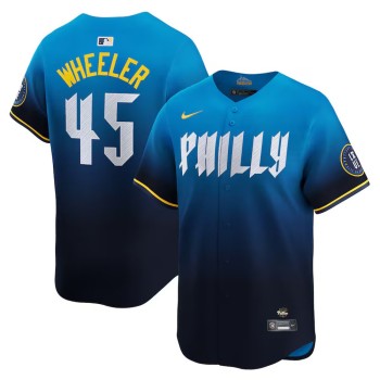 Men's Philadelphia Phillies #45 Zack Wheeler Nike Blue 2024 City Connect Limited Player Jersey Men's Philadelphia Phillies #45 Zack Wheeler Nike Blue 2024 City Connect Limited Player Jersey