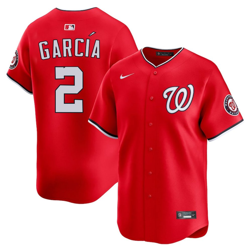 Men's Washington Nationals #2 Luis Garcia Red Home Limited Player Jersey Men's Washington Nationals #2 Luis Garcia Red Home Limited Player Jersey