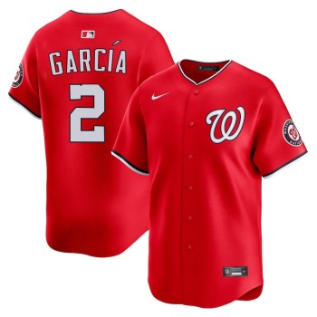 Men's Washington Nationals #2 Luis Garcia Red Home Limited Player Jersey Men's Washington Nationals #2 Luis Garcia Red Home Limited Player Jersey