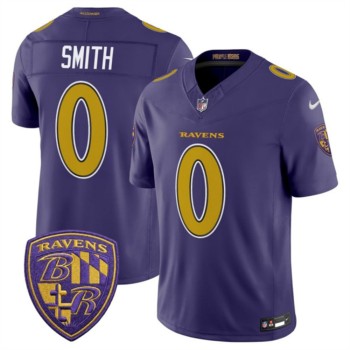 Men's Baltimore Ravens #0 Roquan Smith Purple F.U.S.E. Alternate Vapor Stitched Limited Football Jersey