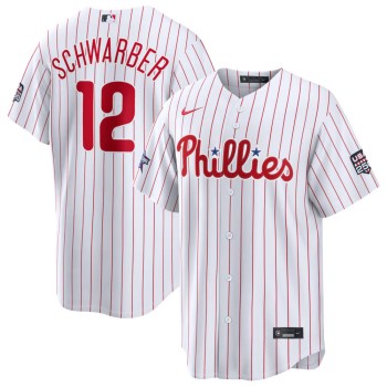 Men's Philadelphia Phillies #12 Kyle Schwarber Nike White 2026 All-Star Game Replica Jersey Men's Philadelphia Phillies #12 Kyle Schwarber Nike White 2026 All-Star Game Replica Jersey