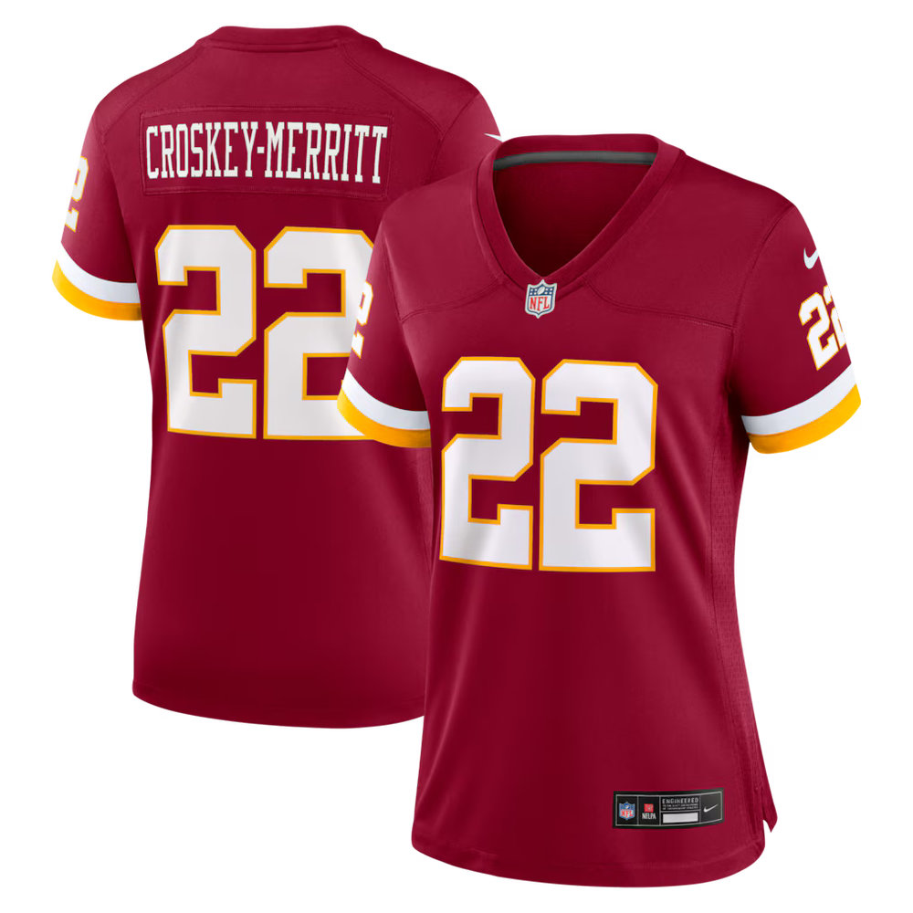 Women's Washington Commanders #22 Jacory Croskey-Merritt Nike Burgundy Game Jersey