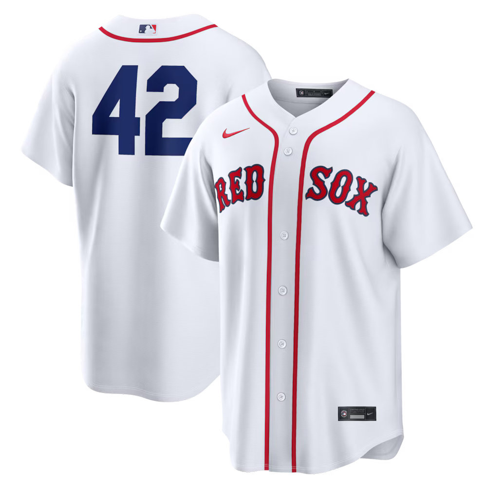 Youth Boston Red Sox #42 Jackie Robinson Nike White Home 2026 Jackie Robinson Day Replica Jersey Youth Boston Red Sox #42 Jackie Robinson Nike White Home 2026 Jackie Robinson Day Replica Jersey