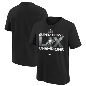 Youth Philadelphia Eagles  Black Super Bowl LIX Champions T-Shirt Youth Philadelphia Eagles  Black Super Bowl LIX Champions T-Shirt