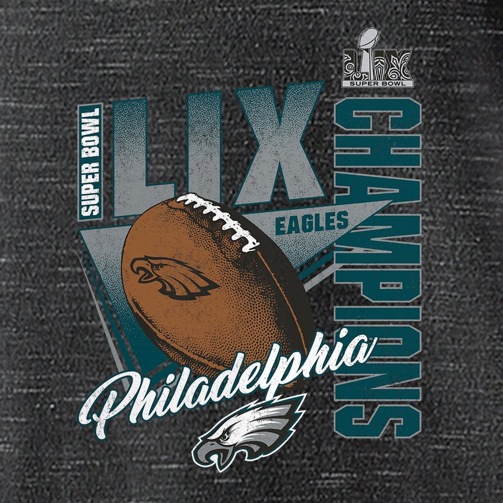 Women's Philadelphia Eagles Graphite Super Bowl LIX Champions Own the Moment V-Neck T-Shirt Women's Philadelphia Eagles Graphite Super Bowl LIX Champions Own the Moment V-Neck T-Shirt
