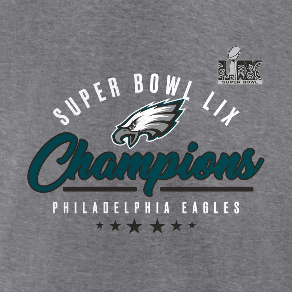 Women's Philadelphia Eagles Heather Gray Super Bowl LIX Champions Prestigious Run Tri-Blend Scoop Neck T-Shirt Women's Philadelphia Eagles Heather Gray Super Bowl LIX Champions Prestigious Run Tri-Blend Scoop Neck T-Shirt