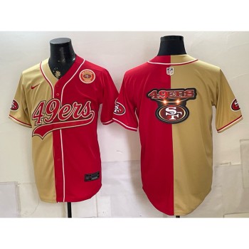 Youth San Francisco 49ers Red Split Cool Base Stitched Baseball Jersey