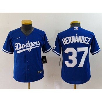 Youth Los Angeles Dodgers #37 Teoscar Hernandez Blue Stitched Baseball Jersey Youth Los Angeles Dodgers #37 Teoscar Hernandez Blue Stitched Baseball Jersey
