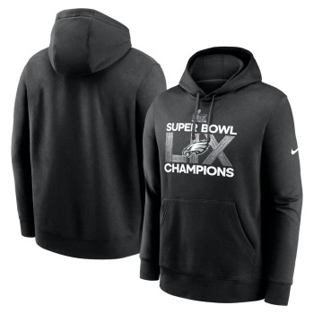 Men's Philadelphia Eagles Black Super Bowl LIX Champions Supplemental Pullover Hoodie Men's Philadelphia Eagles Black Super Bowl LIX Champions Supplemental Pullover Hoodie