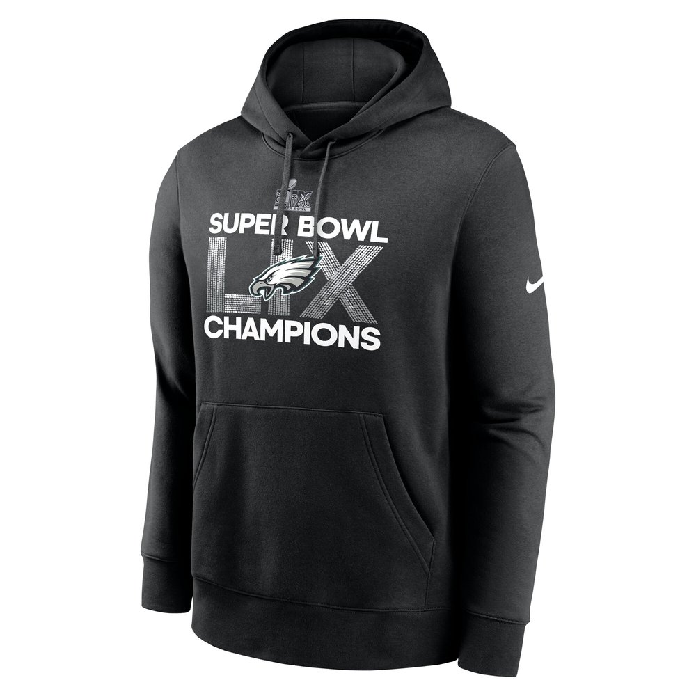 Men's Philadelphia Eagles Black Super Bowl LIX Champions Supplemental Pullover Hoodie Men's Philadelphia Eagles Black Super Bowl LIX Champions Supplemental Pullover Hoodie