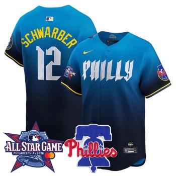 Men's Philadelphia Phillies #12 Kyle Schwarber Blue 2026 MLB All-Star Jersey Men's Philadelphia Phillies #12 Kyle Schwarber Blue 2026 MLB All-Star Jersey