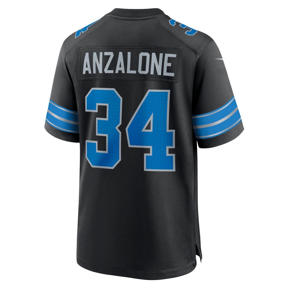 Men's Detroit Lions Alex Anzalone Black 2nd Alternate Game Jersey Men's Detroit Lions Alex Anzalone Black 2nd Alternate Game Jersey