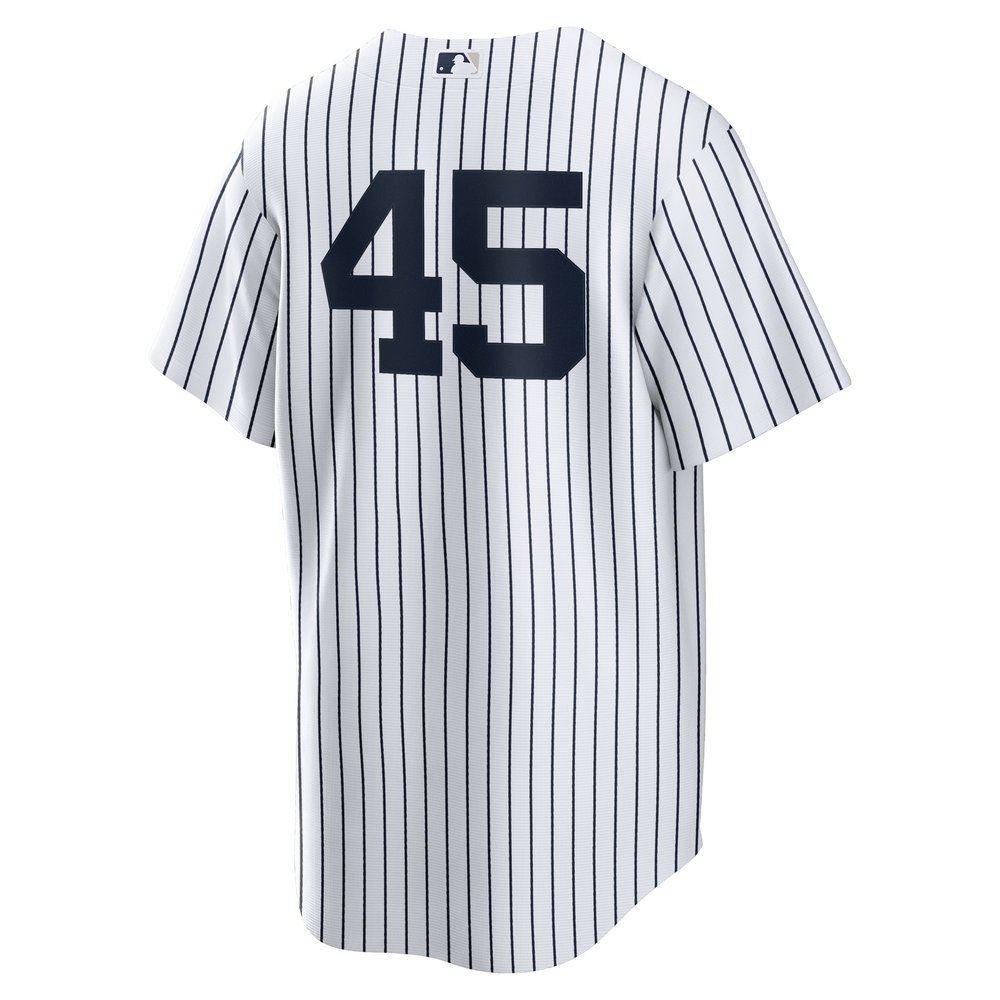 Men's New York Yankees #45 Gerrit Cole White 2024 World Series Home Replica Player Jersey Men's New York Yankees #45 Gerrit Cole White 2024 World Series Home Replica Player Jersey