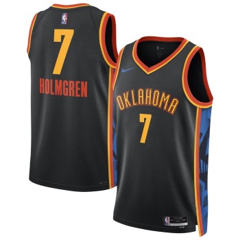 Unisex Oklahoma City Thunder Chet Holmgren Black 2024/25 Swingman Player Jersey - City Edition Unisex Oklahoma City Thunder Chet Holmgren Black 2024/25 Swingman Player Jersey - City Edition