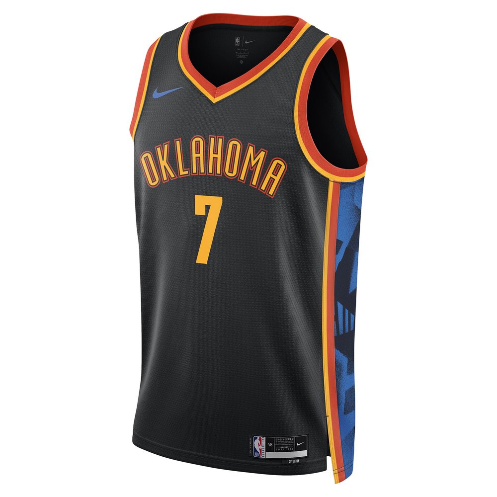 Unisex Oklahoma City Thunder Chet Holmgren Black 2024/25 Swingman Player Jersey - City Edition