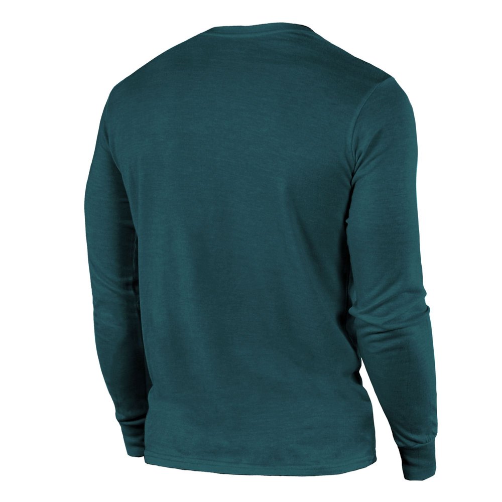 Men's Philadelphia Eagles Threads Midnight Green Super Bowl LIX Champions Goal Line Stand Long Sleeve Tri-Blend T-Shirt Men's Philadelphia Eagles Threads Midnight Green Super Bowl LIX Champions Goal Line Stand Long Sleeve Tri-Blend T-Shirt