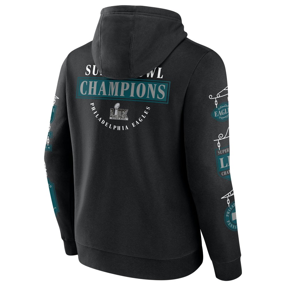 Men's Philadelphia Eagles Black Super Bowl LIX Champions Pullover Hoodie Men's Philadelphia Eagles Black Super Bowl LIX Champions Pullover Hoodie