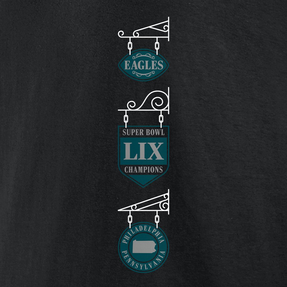 Men's Philadelphia Eagles Black Super Bowl LIX Champions Pullover Hoodie Men's Philadelphia Eagles Black Super Bowl LIX Champions Pullover Hoodie