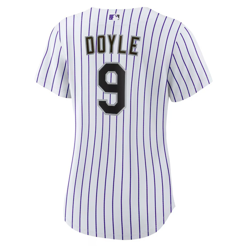 Women's Colorado Rockies #9 Brenton Doyle Nike White Home Replica Jersey