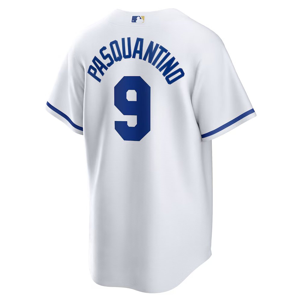 Men's Kansas City Royals #9 Vinnie Pasquantino Nike White Home Replica Jersey Men's Kansas City Royals #9 Vinnie Pasquantino Nike White Home Replica Jersey