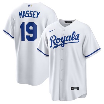 Men's Kansas City Royals #19 Michael Massey Nike White Home Replica Jersey