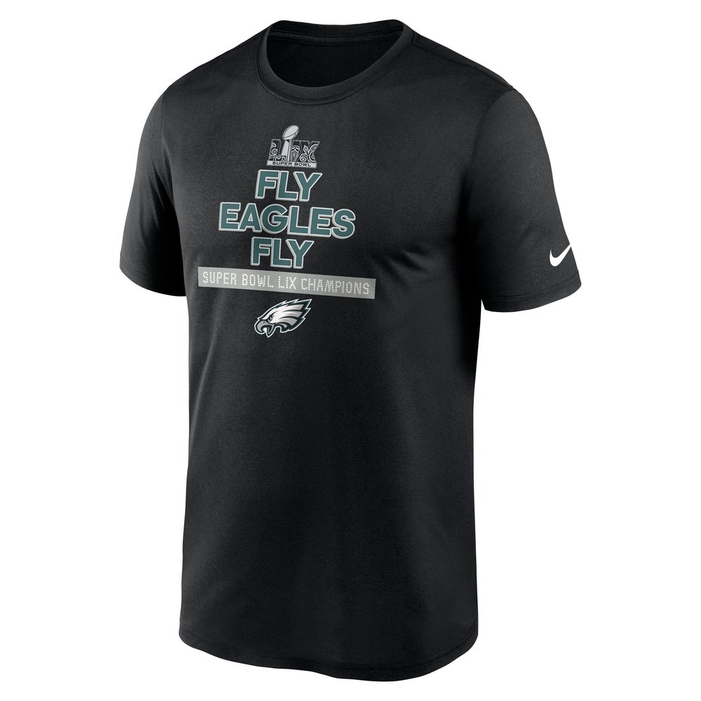 Men's Philadelphia Eagles Black Super Bowl LIX Champions Fly Eagles Fly T-Shirt Men's Philadelphia Eagles Black Super Bowl LIX Champions Fly Eagles Fly T-Shirt