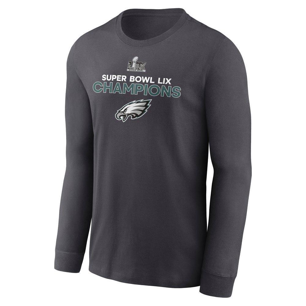 Men's Philadelphia Eagles Anthracite Super Bowl LIX Champions Roster Long Sleeve T-Shirt Men's Philadelphia Eagles Anthracite Super Bowl LIX Champions Roster Long Sleeve T-Shirt