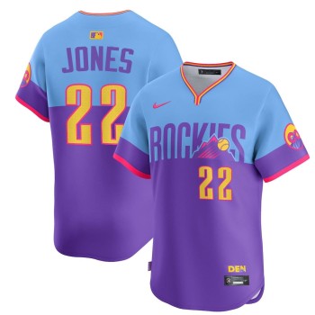 Men's Colorado Rockies #22 Nolan Jones Nike Purple/Light Blue 2025 City Connect Elite Player Jersey Men's Colorado Rockies #22 Nolan Jones Nike Purple/Light Blue 2025 City Connect Elite Player Jersey