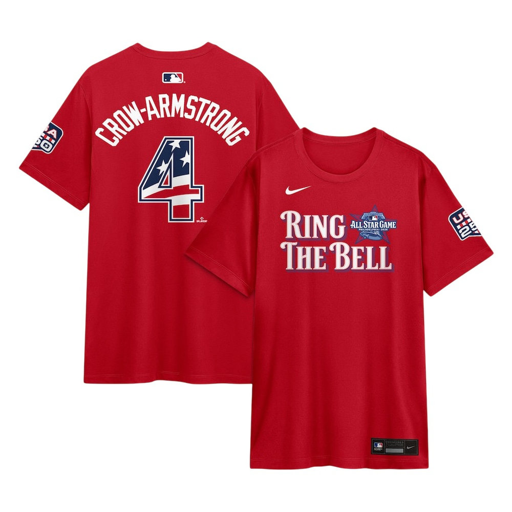 Men's National League #4 Pete Crow-Armstrong Nike Red 2026 All-Star Game Name & Number T-Shirt Men's National League #4 Pete Crow-Armstrong Nike Red 2026 All-Star Game Name & Number T-Shirt