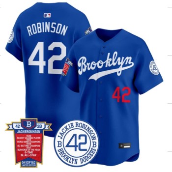 Youth Brooklyn Dodgers #42 Jackie Robinson Royal Stitched Baseball Jersey
