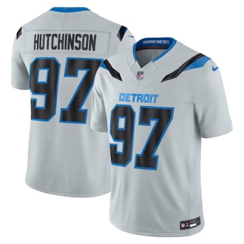 Men's Detroit Lions #97 Aidan Hutchinson Grey 2026 Rivalries Collection Vapor F.U.S.E. Limited Jersey Men's Detroit Lions #97 Aidan Hutchinson Grey 2026 Rivalries Collection Vapor F.U.S.E. Limited Jersey