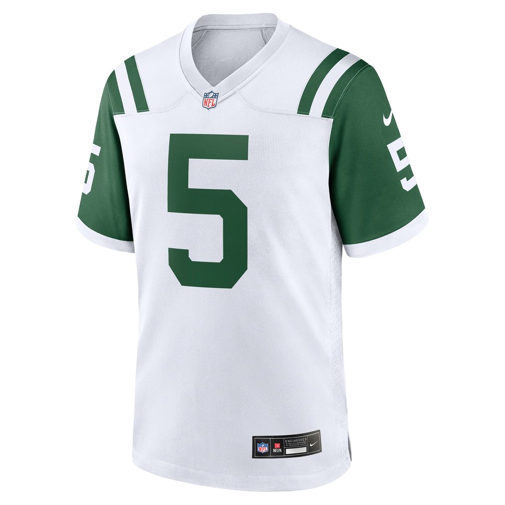 Men's New York Jets Garrett Wilson White Classic Alternate Game Jersey Men's New York Jets Garrett Wilson White Classic Alternate Game Jersey