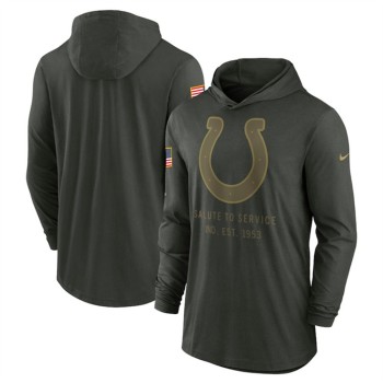 Men's Indianapolis Colts Forest Green 2025 Salute to Service Sideline Dri-FIT Lightweight Pullover Hoodie Men's Indianapolis Colts Forest Green 2025 Salute to Service Sideline Dri-FIT Lightweight Pullover Hoodie