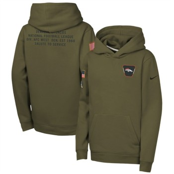 Youth Denver Broncos Olive 2025 Salute to Service Club Fleece Hoodie Youth Denver Broncos Olive 2025 Salute to Service Club Fleece Hoodie