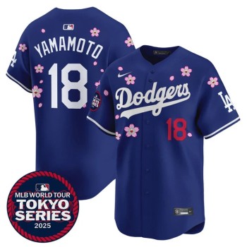 Youth Los Angeles Dodgers #18 Yoshinobu Yamamoto Royal Tokyo 2025 Cool Base Stitched Baseball Jersey Youth Los Angeles Dodgers #18 Yoshinobu Yamamoto Royal Tokyo 2025 Cool Base Stitched Baseball Jersey