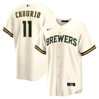 Men's Milwaukee Brewers #11 Jackson Chourio Nike Cream Home Replica Jersey Men's Milwaukee Brewers #11 Jackson Chourio Nike Cream Home Replica Jersey
