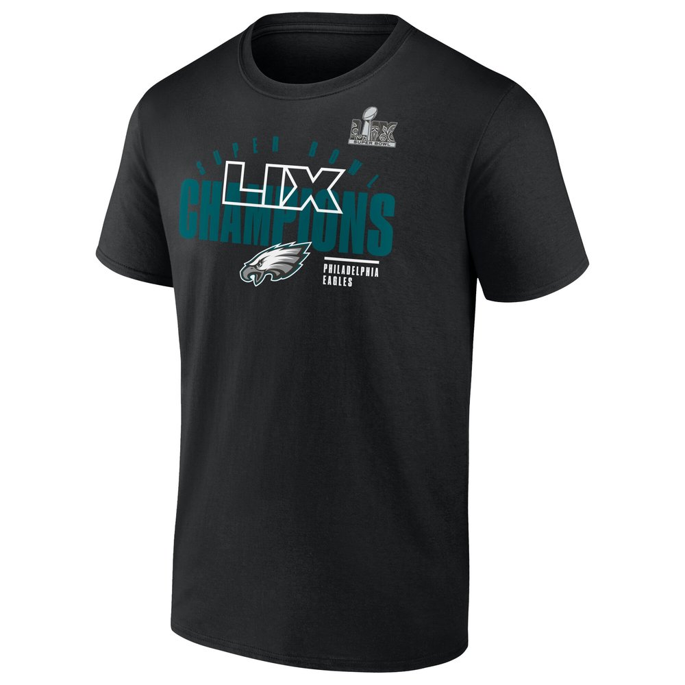 Men's Philadelphia Eagles Black Super Bowl LIX Champions Big & Tall Iconic Victory T-Shirt Men's Philadelphia Eagles Black Super Bowl LIX Champions Big & Tall Iconic Victory T-Shirt