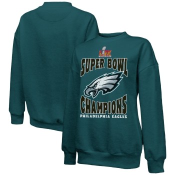 Women's Philadelphia Eagles  Threads Midnight Green Super Bowl LIX Champions Choke Up Tri-Blend Pullover Sweatshirt Women's Philadelphia Eagles  Threads Midnight Green Super Bowl LIX Champions Choke Up Tri-Blend Pullover Sweatshirt