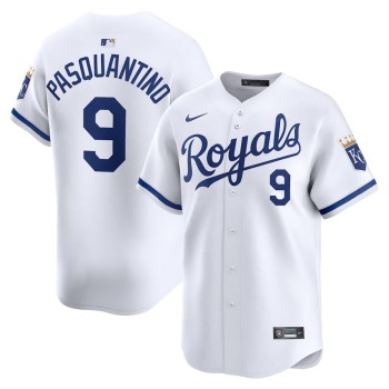 Men's Kansas City Royals #9 Vinnie Pasquantino Nike White Home Limited Player Jersey Men's Kansas City Royals #9 Vinnie Pasquantino Nike White Home Limited Player Jersey
