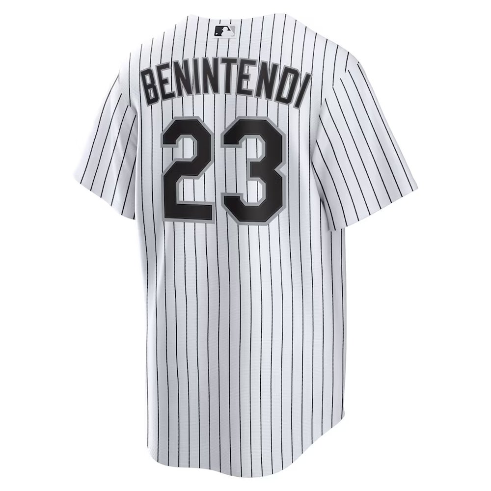 Men's Chicago White Sox #23 Andrew Benintendi Nike White/Black Home Official Player Jersey Men's Chicago White Sox #23 Andrew Benintendi Nike White/Black Home Official Player Jersey