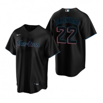 Men's Miami Marlins #22 Sandy Alcantara Nike Black Home Limited Player Jersey Men's Miami Marlins #22 Sandy Alcantara Nike Black Home Limited Player Jersey