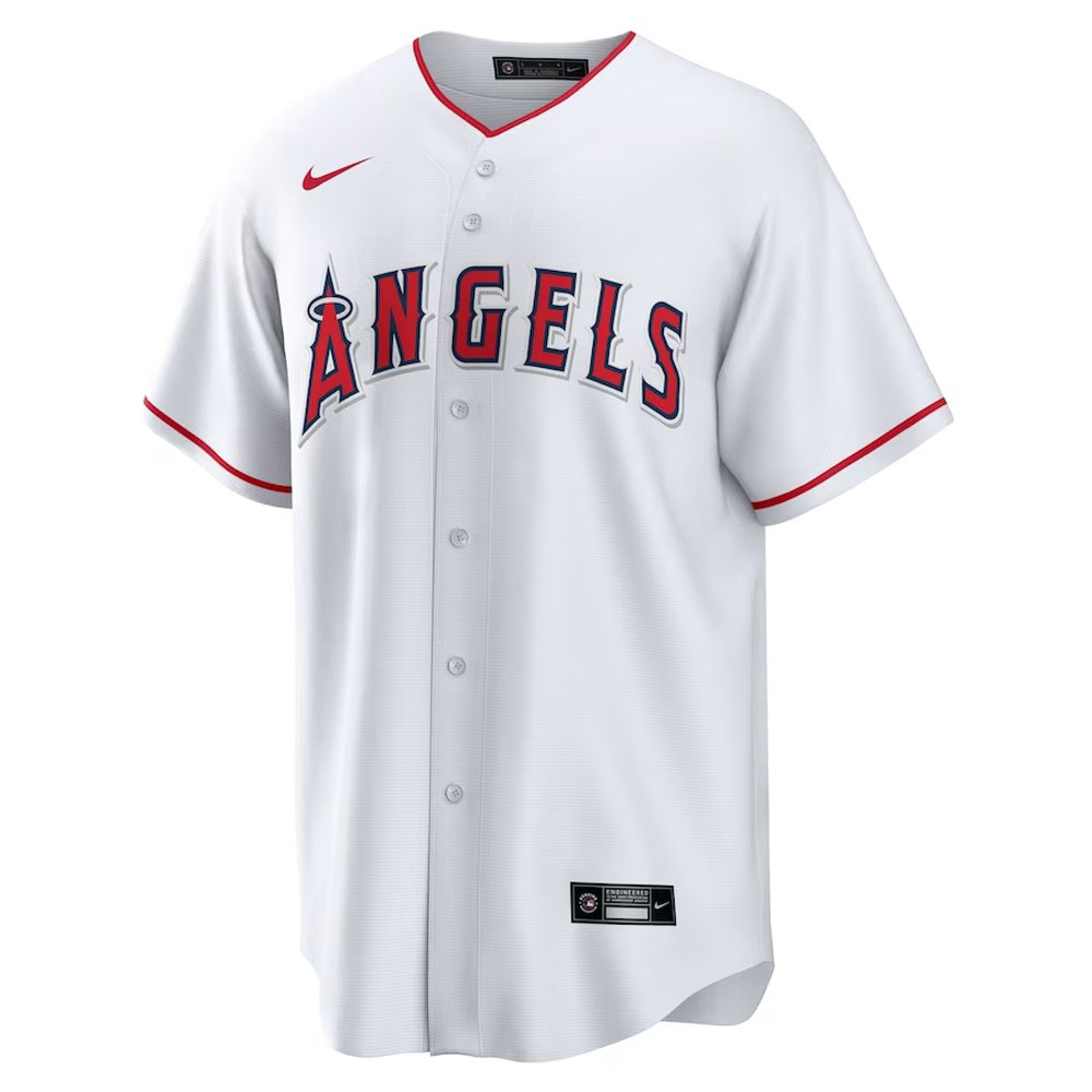 Men's Los Angeles Angels #27 Mike Trout Nike White Home Replica Player Name Jersey
