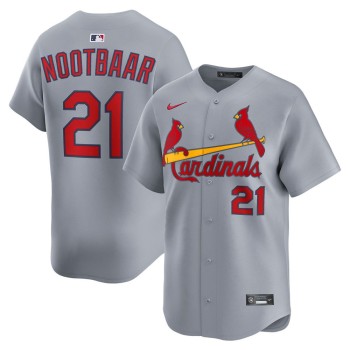 Men's St. Louis Cardinals #21 Lars Nootbaar Gray Home Limited Jersey Men's St. Louis Cardinals #21 Lars Nootbaar Gray Home Limited Jersey