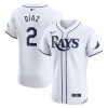 Men's Tampa Bay Rays #2 Yandy Diaz White Home Elite Player Jersey Men's Tampa Bay Rays #2 Yandy Diaz White Home Elite Player Jersey