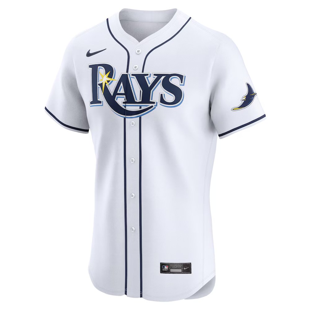 Men's Tampa Bay Rays #2 Yandy Diaz White Home Elite Player Jersey Men's Tampa Bay Rays #2 Yandy Diaz White Home Elite Player Jersey
