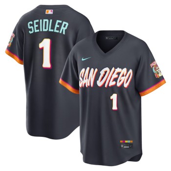 Men's San Diego Padres #1 Peter Seidler Nike Obsidian 2026 City Connect Stadium Jersey Men's San Diego Padres #1 Peter Seidler Nike Obsidian 2026 City Connect Stadium Jersey