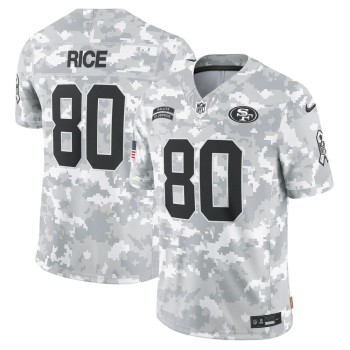 Men's San Francisco 49ers Jerry Rice Arctic Camo 2024 Salute to Service Retired Player Limited Jersey Men's San Francisco 49ers Jerry Rice Arctic Camo 2024 Salute to Service Retired Player Limited Jersey