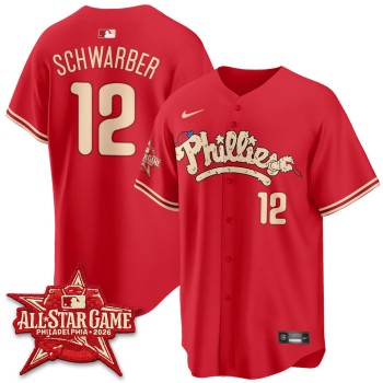 Men's Philadelphia Phillies #12 Kyle Schwarber Red 2026 MLB All-Star Jersey Men's Philadelphia Phillies #12 Kyle Schwarber Red 2026 MLB All-Star Jersey