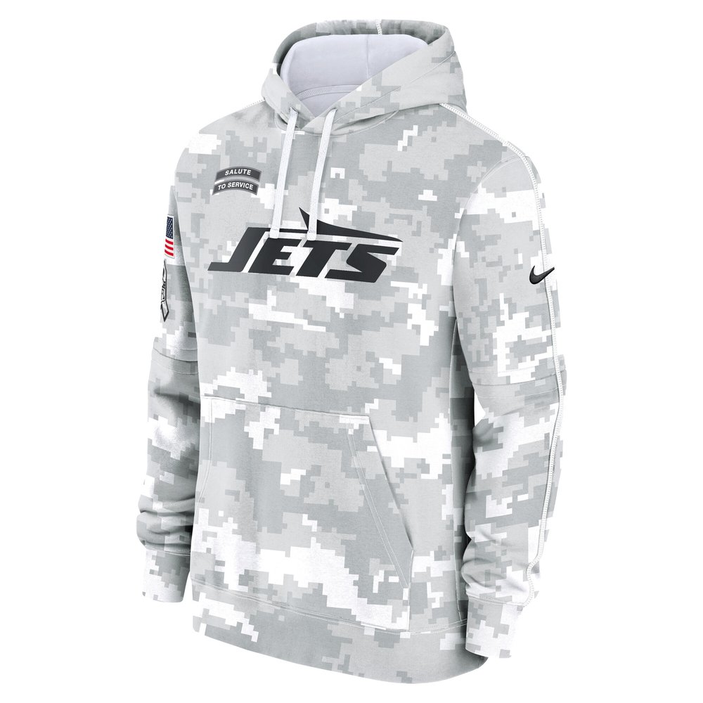 Men's New York Jets Arctic Camo 2024 Salute to Service Club Fleece Pullover Hoodie Men's New York Jets Arctic Camo 2024 Salute to Service Club Fleece Pullover Hoodie
